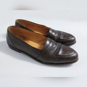 Bostonian  Crocodile Leather Handcrafted Men's Shoes. Size 10.5 US. Pre-owned.